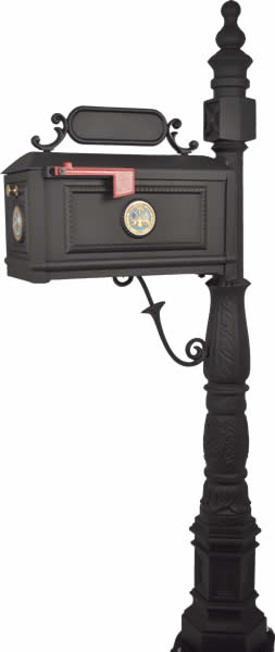 military mailbox with address plaque