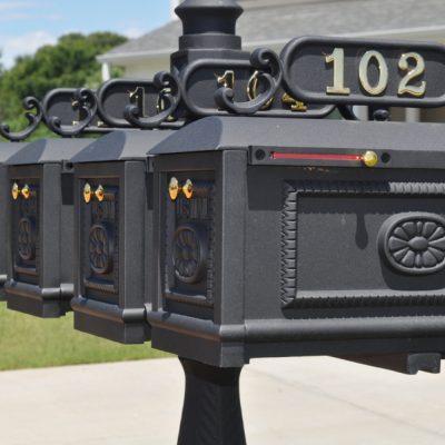 Create instant curb appeal for your community with our quadruple decorative mailbox with address plates. Our classic design is built to last a lifetime with cast aluminum construction and has a 100% satisfaction guarantee.Shop Now!